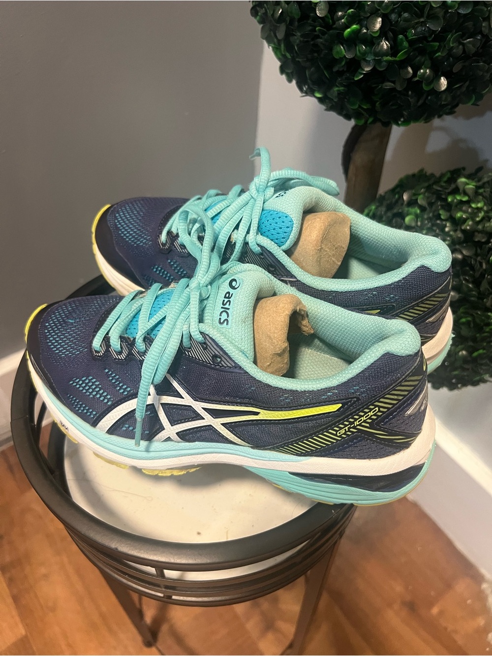 ASICS Women’s Lace Up Mesh Breathable Low Top Sneakers Blue/Teal US 7 EU 38